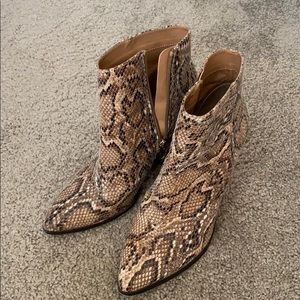 “Snake-skin” Ankle Boots
